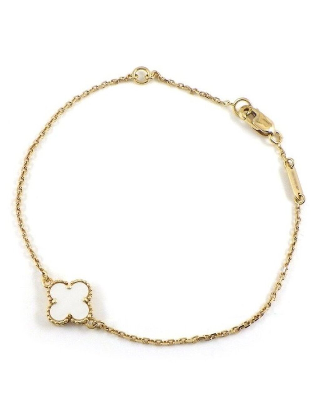 Van Cleef & Arpels Bracelet Sweet Alhambra White Shell 18K Yellow Gold